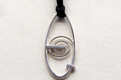 Colgante Ovalado Espiral Plata